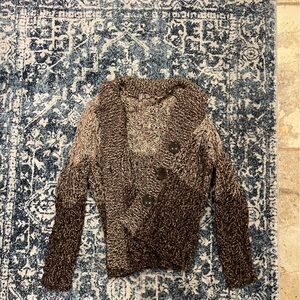 Chunky Knit Cardigan with Button Closure